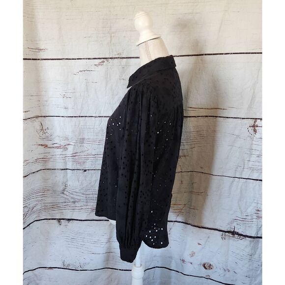 Sundance Celestine Eyelet Top with Blouson Sleeves Size Small - Picture 3 of 5